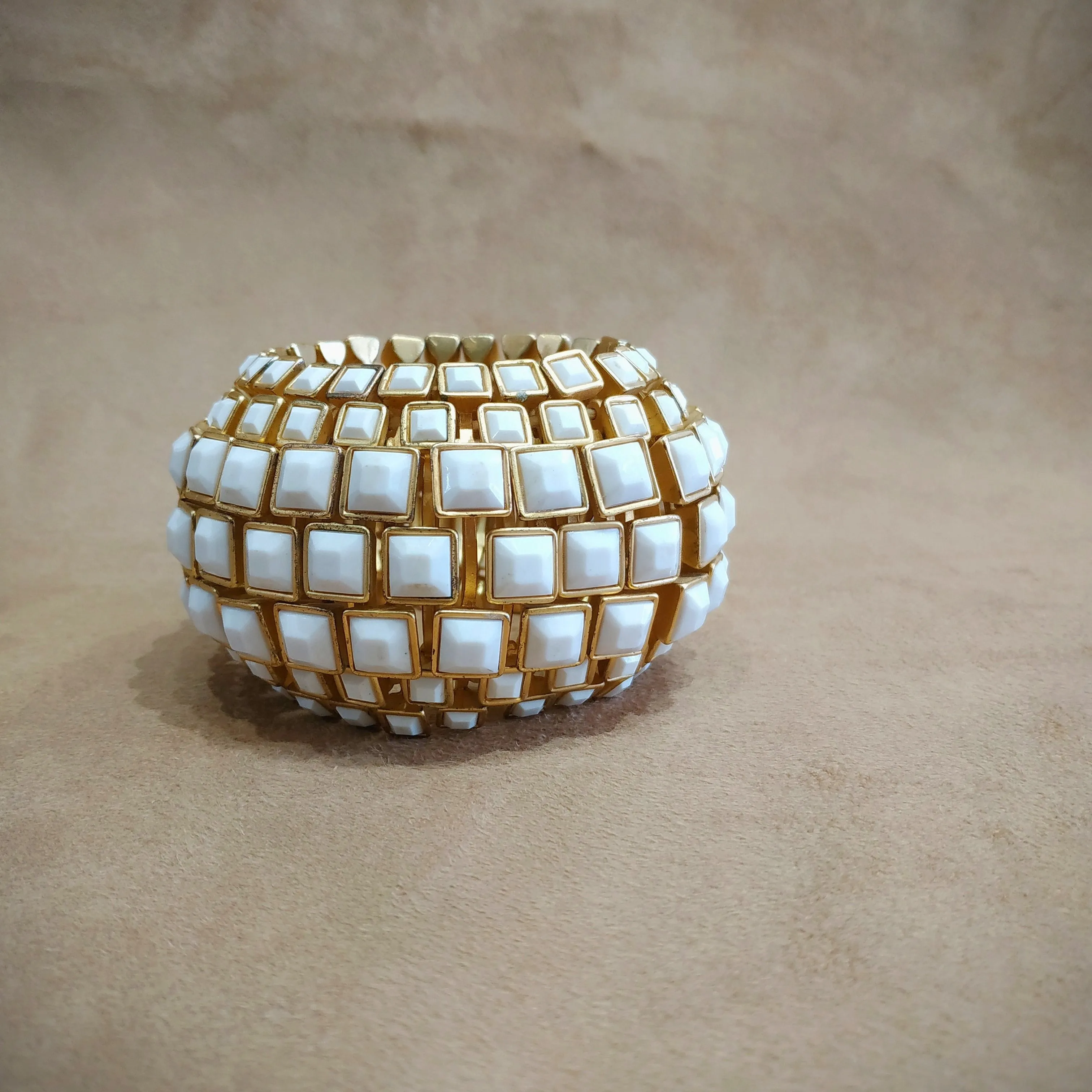 White stretch Bangle Bracelet