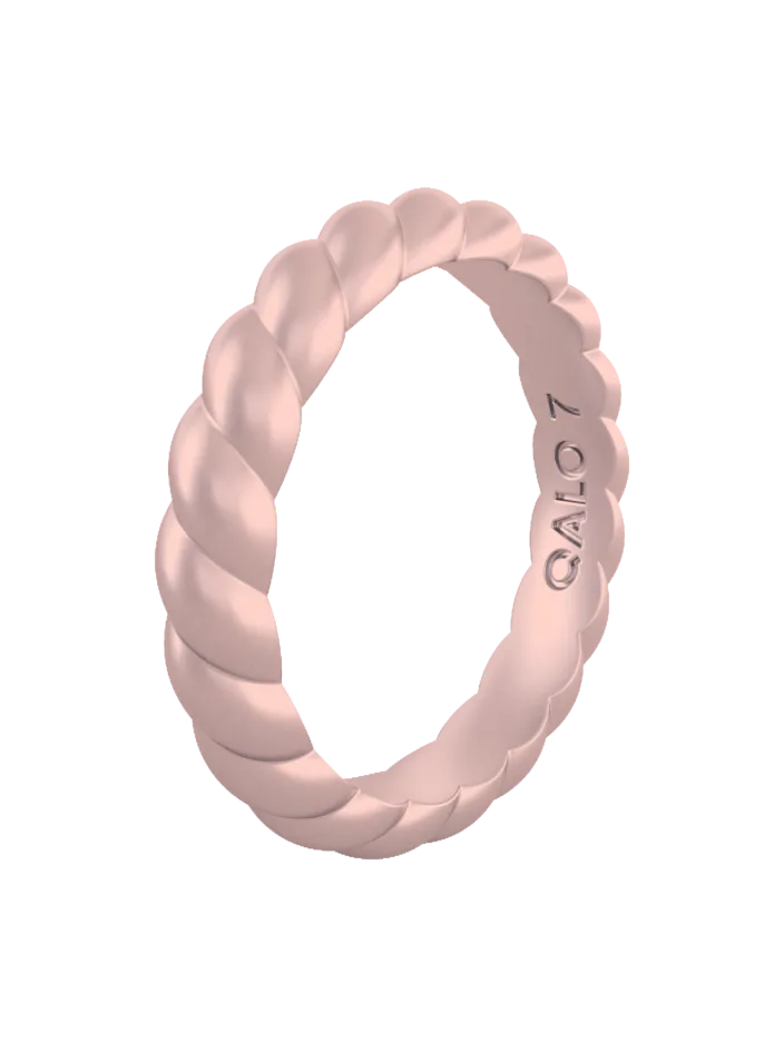 Women's Metallic Twist Stackable Silicone Ring