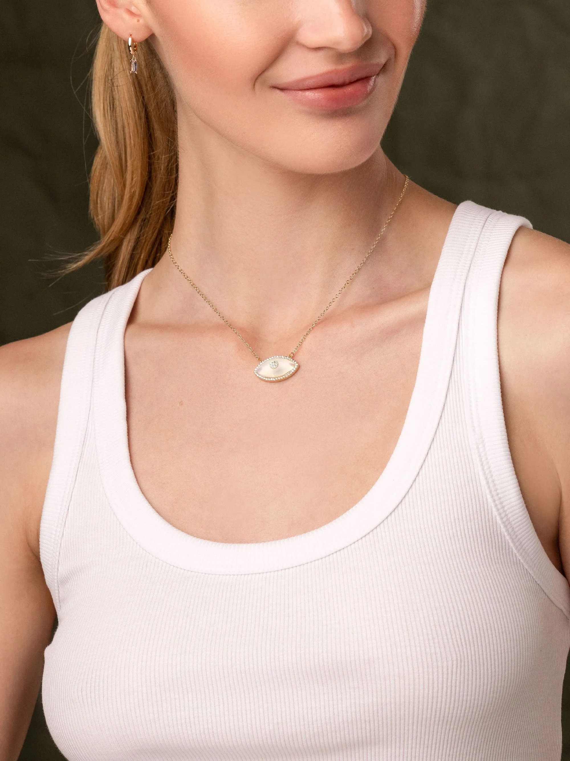 Women's Moonstone Evil Eye Necklace