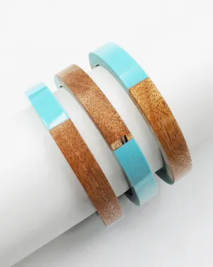 Wood & Resin Bangle Set