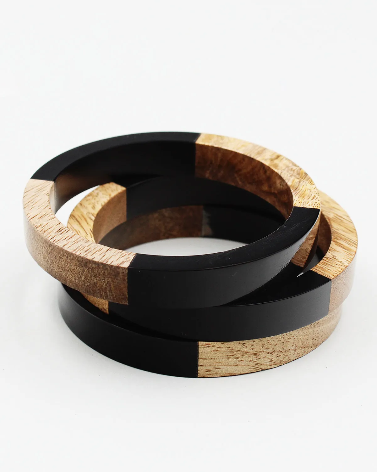 Wood & Resin Bangle Set