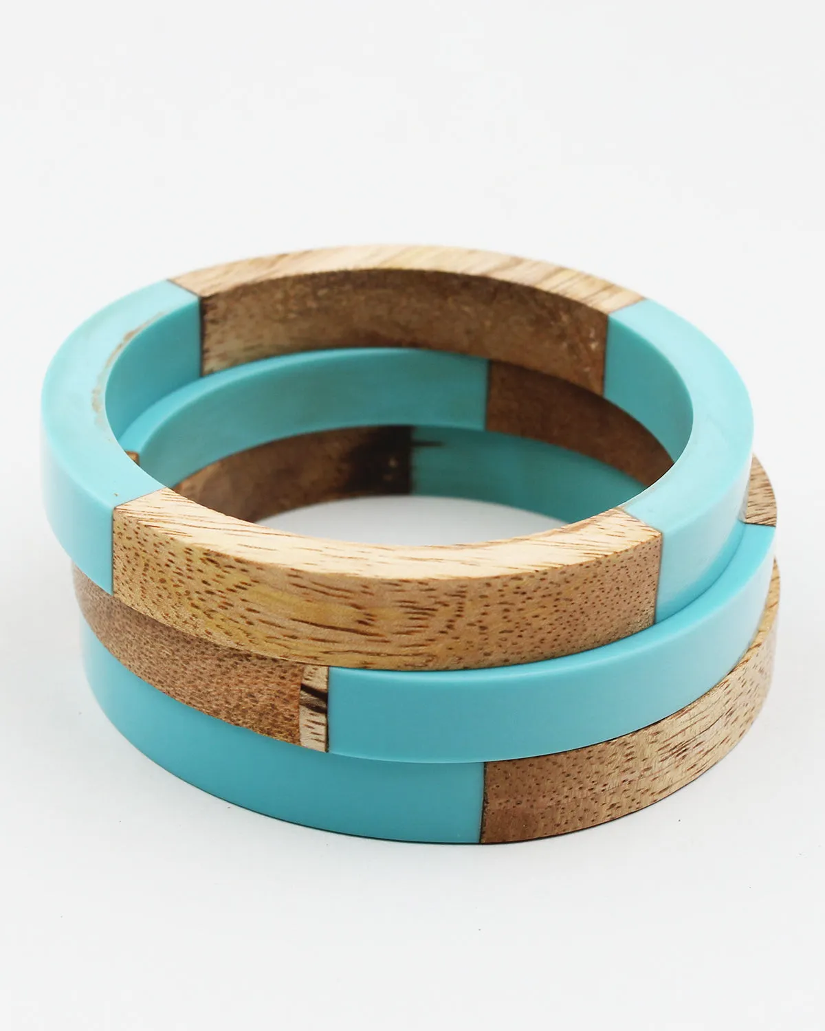 Wood & Resin Bangle Set