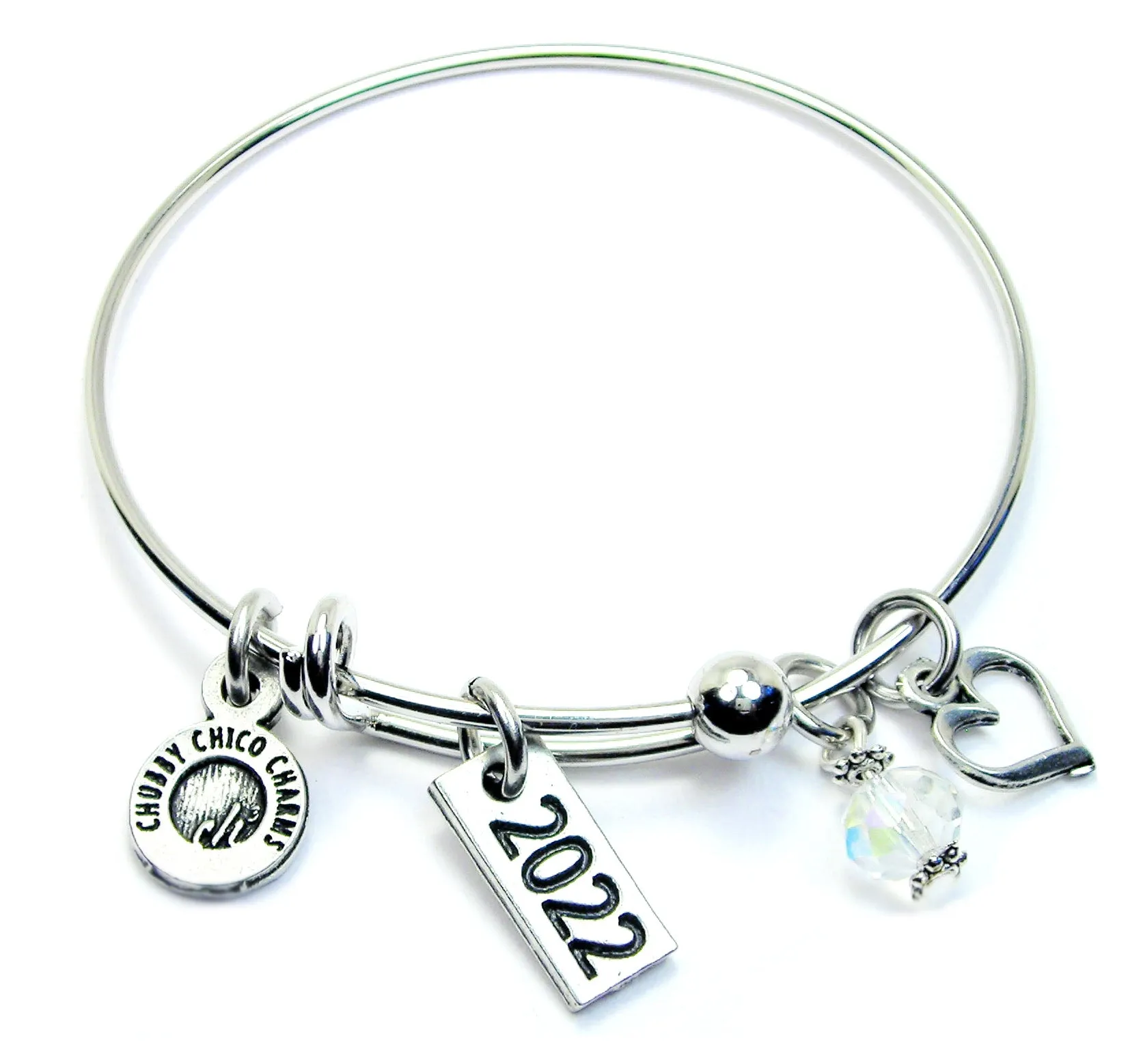 Year 2022 Tab Expandable Bangle Bracelet