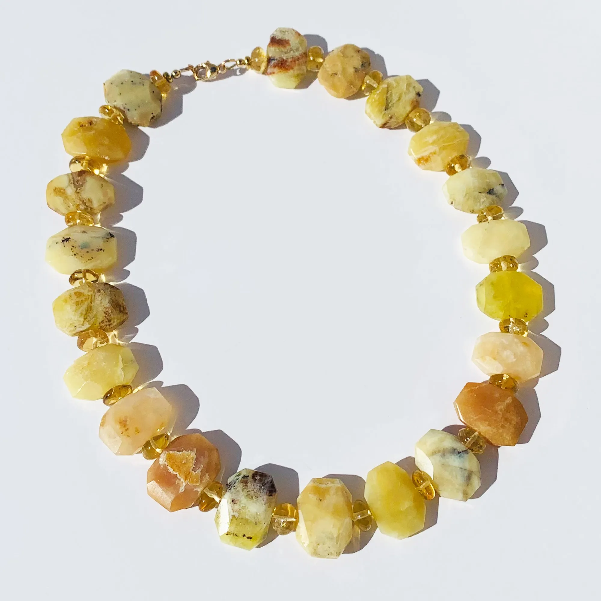 Yellow Opal and Citrine Necklace