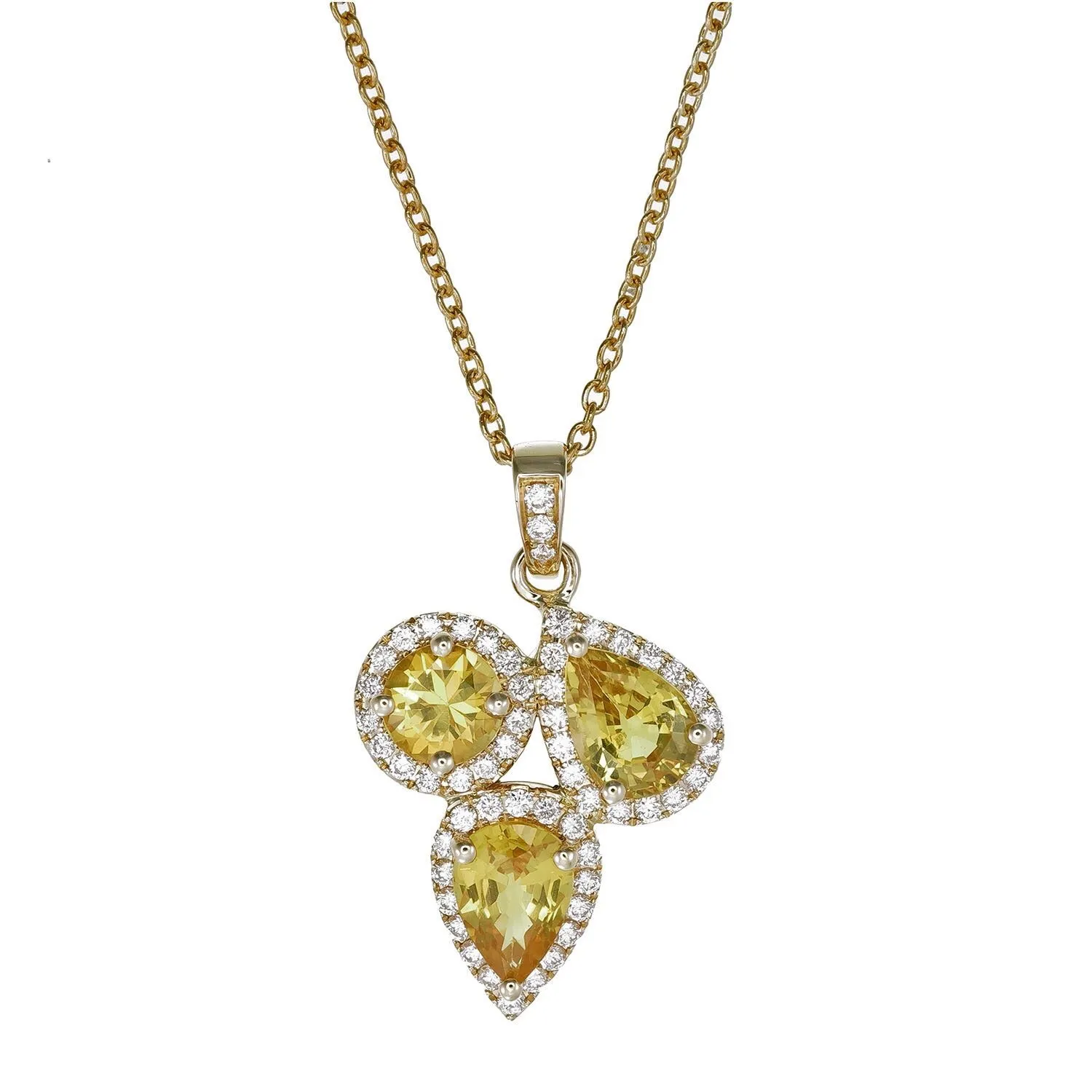 Yellow Sapphire and Diamond Necklace